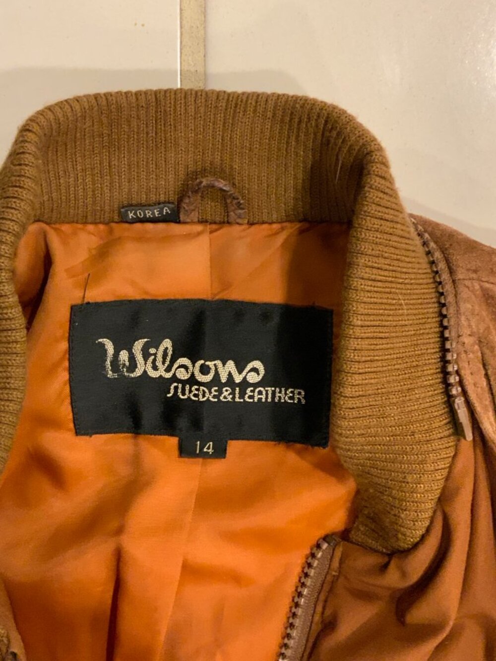 Vintage Wilsons Suede Leather Bomber Jacket Brown Women’s Size 10 - Picture 3 of 4